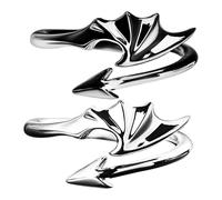 Beavorty Set Di 2 Anelli Di Coppia Regolabili Angeli e Demoni in Lega, Anelli Di Promessa Unisex Design Aperto, Accessori Versatili Per Regalo e Cerimonie