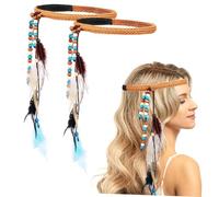 Beavorty Set Di 2 Fasce Per Plume Per Ragazze Con Nappe Decorative Per Feste Cosplay E Uso Quotidiano Colore Casuale