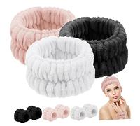 Beavorty Set Di Fasce Per Elastiche Per Il Viso Con Polsini Per Donne E Ragazze Fasce Per Il Trucco Fasce Per La Della Pelle.