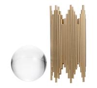 Beavorty Sfera Oro di Supporto Decorativa in Cristallo con Ferro | Mobile Tv e Soggiorno, Riflette la Luce con Effetto Artistico, Forma Contemporanea Creativa