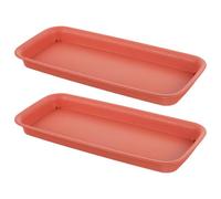 Beavorty Sottovasi Rettangolari in Plastica 2 Pezzi 40X30 CM per Vasi di Fiori Uso Interno e Decorazione Casa