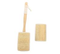 Beavorty Spazzola da Bagno Lunga in Luffa Setole e Manico in Legno, Facile da Controllare con Anello per Appendere, la Doccia e Pulizia del Corpo