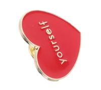 Beavorty Spilla "ama Ama Te Stesso". Spille Smaltate Per Decorazione Distintivo Spille a Cuore Spille Di Spilla a Cuore Fascino Del Cuore Lega Di Zinco Rosso