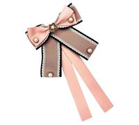 Beavorty Spilla con fiocco di perle signora ragazze con floreale spillo buio blu perno estetico spille per vestiti spilla per vestiti abito stoffa rosa