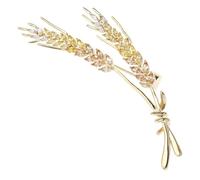 Beavorty Spilla da Petto a Forma di Spiga di Grano Dorata, Ornamento per Abbigliamento Donna Chic, Corsage Decorativo Elegante per Feste e Banchetti, Accessorio Gioiello Luminoso