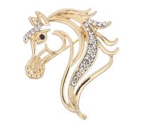 Beavorty Spilla Forma di Cavallo dello Zodiaco Cinese Strass Accessorio Artistico per Abiti e Spilla da Bavero Animali in Stile Cinese