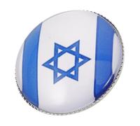 Beavorty Spilla Vetro Cristallo Rotonda Con Israele Accessorio Per Abbigliamento Scatola Presento