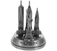 Beavorty Statua Decorativa Metallo New York Skyline 3D, Mini Statua Città 7x7x8,7 Cm, Scultura per Arredamento Casa e Ufficio, Complemento D’arredo Moderno per Appassionati di Architettura