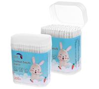 Beavorty Tamponi di Cotone 100% Cotone Morbido Bastoncini per Pulizia Orecchie e Naso per Pediatrico Sicurezza e Delicatezza