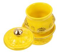 Beavorty Tazza Buddista in Ceramica per Offerte D'acqua Decorazione Fiore di Loto, Coppa Rituale per Meditazione e Cerimonie Buddiste, Accessorio per Altare e Sala del Buddha, Colore