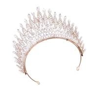 Beavorty Tiara Corona in Lega di Zinco Oro Design Scintillante per Donna e Ragazza, Accessorio Elegante per Feste e Concorsi di Bellezza