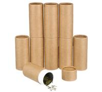 Beavorty Tubi di cartone kraft, 10 contenitori rotondi in carta kraft da 100 ml, per bottiglie di olio essenziale, tè, caffè, confezioni regalo artigianali