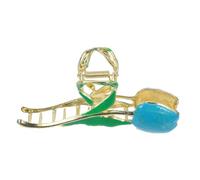 Beavorty Tulip Thastride Ragazzo Bello Clip Di Artiglio Scoppi Tulipano Rosa Fiore Per Forma Tulipani Floreale Piccolo Decorativo Molletta Carino Blue Metallo