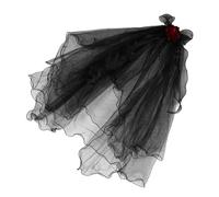 Beavorty Velo Da Sposa Nero Per Travestimento Copricapo in Pizzo Nere Per Feste Di Halloween e Costume Da Sposa Fantasma