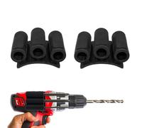 BEAZOOM 2 supporti elastici in plastica per punte da trapano, montaggio laterale per cacciavite, per utensili elettrici, leggeri 3-6 bit per riporre luoghi di lavoro e progetti domestici, nero