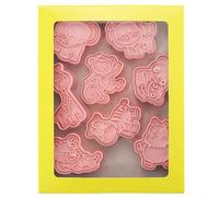BEAZOOM 8 formine per biscotti a forma di animale con design 3D, riutilizzabili per biscotti in polipropilene, per dolcetti per feste, scatola compatta inclusa