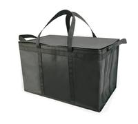 BEAZOOM Borsa termica extra large per isolamento 58,6 x 35,6 x 38,1 cm, per alimenti in alluminio resistente, con doppia cerniera, grigio