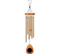 BEAZOOM Campanelli a vento da giardino in alluminio dorato da 66 cm con acchiappasogni a forma di cuore commemorativo e simpatia (32 lacrime dorate)