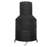 BEAZOOM Copertura impermeabile per camino, confezione da 2, 420D, per esterni, resistente, protezione per riscaldatore del fuoco, con coulisse, resistente allo sbiadimento, colore nero, 30 x 61 x 121