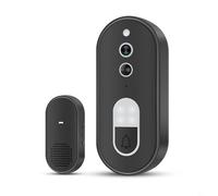 BEAZOOM Kit campanello video con campanello, campanello intelligente progettato per videocitofono grandangolare a 160°, in ABS, IP54, per la sicurezza domestica, monitor del portico, bianco (nero)