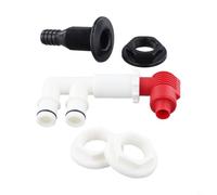 BEAZOOM Kit valvola aeratore Baitwell per barche in ABS, per scarico pompa livewell per barche da pesca, adatto a fori di montaggio da 2,5-0,2 cm, compatibile con tubi marini