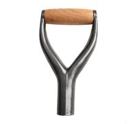 BEAZOOM Pala portatile a forma di Y in ferro, robusta impugnatura in legno, diametro 3,1 cm, adatta per vanga, pala da neve, riparazione attrezzi da giardino (argento)