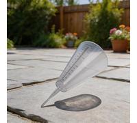BEAZOOM Pluviometro trasparente a forma di cono in plastica, inserto a terra, misuratore di livello dell'acqua per irrigazione e istruzione del giardino, confezione da 1