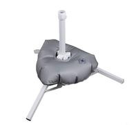 BEAZOOM Portaombrelli da esterno regolabile con sacca d'acqua, base treppiede bianca per pali da 25-35 mm, supporto pieghevole stabile per uso in spiaggia, giardino, patio (calibro 3,5 cm)