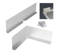 BEAZOOM Protezione per grondaia in alluminio, deviatore d'acqua regolabile per tetto per prevenire traboccare e schizzi di fango, installare grondaie domestiche, argento (confezione da 2/4/6) (2 pezzi