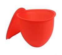 BEAZOOM Rivestimento in silicone per miscelatori inclinabili, inserto per ciotola con coperchio e beccuccio, da -40 °C a 240 °C, lavabile in lavastoviglie, accessorio da cucina salvaspazio (rosso)
