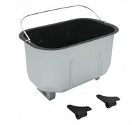 BEAZOOM Secchio di ricambio per macchina del pane antiaderente, per vari modelli, in lega di alluminio, con 2 pale per impastare, colore nero