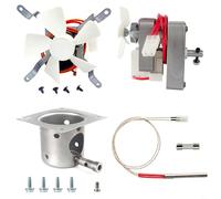 BEAZOOM Set di 4 accessori per barbecue con motore, ventilatore, pentola di fiamma e asta di accensione per griglie a pellet da esterno (230 V, 50 Hz, 2,0 giri/min)