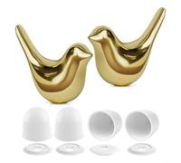 BEAZOOM Set di copribulloni e coperchi per WC in porcellana, kit decorativo per il bagno con facile installazione, variante oro, bianco, nero, argento (oro)
