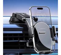 BEAZOOM Supporto per telefono da auto a braccio lungo, morsetto completamente circostante rilascio in un secondo, supporto per parabrezza cruscotto, nero