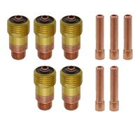 BEAZOOM TIG per kit lenti a gas Stubby da 1/16" e 1,6 mm, 5 ugelli 17GL116 e 5 pinze 10N23S, per WP 17 18 26 per torcia, confezione da 10