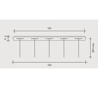 BEBA MONTATURA LINEARE 5 LUCI ELETTRIFICATO 124CM BIANCO OPACO IN METALLO CON CAVO TRASPARENTE