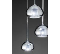 BEBA SOSPENSIONE 1 LUCE ATTACCO G9 VETRO CROMO D.15CM ROSONE BIANCO