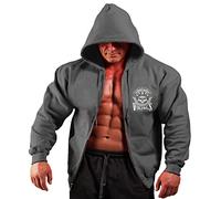 bebak Felpa con cappuccio da uomo con cerniera vichinga e cappuccio per uomo Bodybuilding Top Arnold Schwarzenegger Inspired Sweatshirt, Carbone, XL