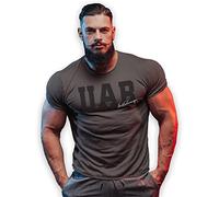 bebak Maglietta da palestra da uomo | T-shirt da bodybuilding abbigliamento da palestra da uomo Arnold Schwarzenegger UAB Signature Gym Wear Training Top, Ferro Classico, M