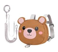Bebamour Zaino per piccoli bambini con guinzaglio, imbracatura di sicurezza a motivi animali per ragazzi e ragazze. Pratico modello compatto anti-smarrimento con corda separabile,Brown Bears
