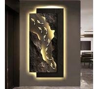 BEBANE Arte murale Luminosa a Spina, Decorazione Creativa da Parete con LED, Effetto Scultura murale 3D simulata, Adatta per Soggiorno, Camera da Letto e corridoio(B,70 * 140cm/27.5 * 55.1in)