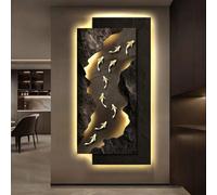 BEBANE Arte murale Luminosa a Spina, Decorazione Creativa da Parete con LED, Effetto Scultura murale 3D simulata, Adatta per Soggiorno, Camera da Letto e corridoio(A,50 * 100cm/19.7 * 39.4in)