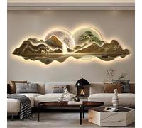 BEBANE Arte murale paesaggistica 3D con Illuminazione, Decorazione murale 3D con Alimentazione a Spina, Scultura murale paesaggistica Creativa con LED Luminosi(K,100cm/39.4in)