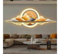 BEBANE Arte murale paesaggistica 3D con Illuminazione, Decorazione murale 3D con Alimentazione a Spina, Scultura murale paesaggistica Creativa con LED Luminosi(B,100cm/39.4in)