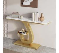 BEBANE Console da ingresso di lusso/tavolo consolle in stile moderno, con base in metallo, tavolo decorativo stretto da posizionare dietro il divano, per soggiorno(K,100cm/39.4in)