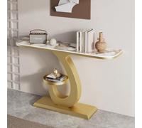 BEBANE Console da ingresso di lusso/tavolo consolle in stile moderno, con base in metallo, tavolo decorativo stretto da posizionare dietro il divano, per soggiorno(L,100cm/39.4in)