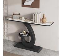 BEBANE Console da ingresso di lusso/tavolo consolle in stile moderno, con base in metallo, tavolo decorativo stretto da posizionare dietro il divano, per soggiorno(G,80cm/31.5in)