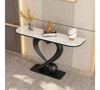 BEBANE Console stretto moderno da ingresso/Tavolino stretto da divano | Console in pietra sinterizzata con base a forma di cuore, adatta per soggiorno, ingresso, corridoio(B,100cm/39.4in)