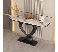 BEBANE Console stretto moderno da ingresso/Tavolino stretto da divano | Console in pietra sinterizzata con base a forma di cuore, adatta per soggiorno, ingresso, corridoio(C,100cm/39.4in)
