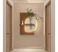 BEBANE Decorazione Artistica da Parete 3D, Decorazione Artistica da Parete 3D con LED, Decorazione da Parete con Scultura e Pittura con Vaso e Piante finte(B,60 * 80cm/23.6 * 31.5in)